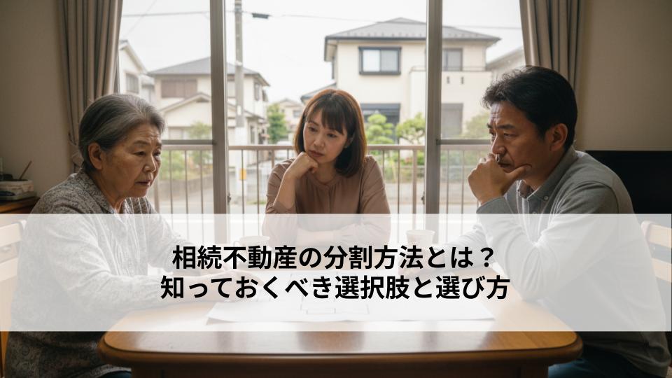 相続不動産の分割方法とは？知っておくべき選択肢と選び方